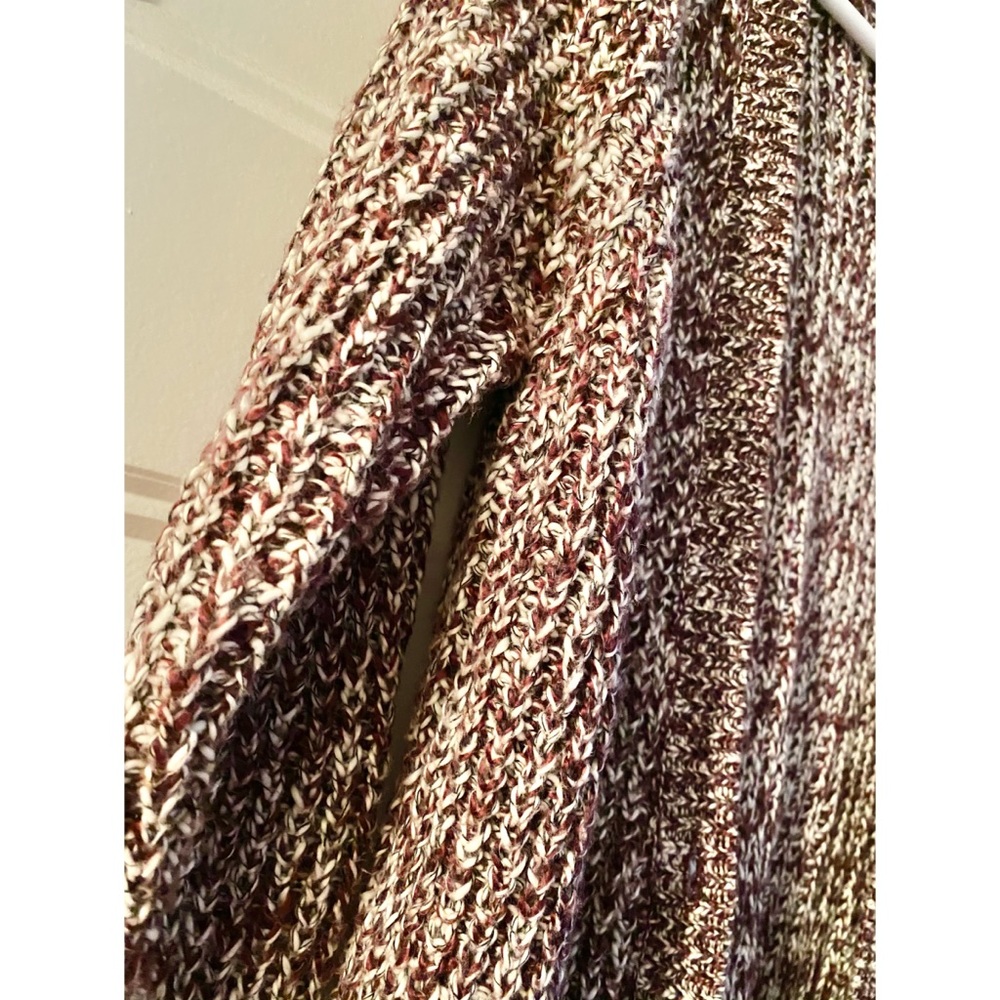 GARAGE Cranberry and white marled long cardigan - Picture 2 of 6